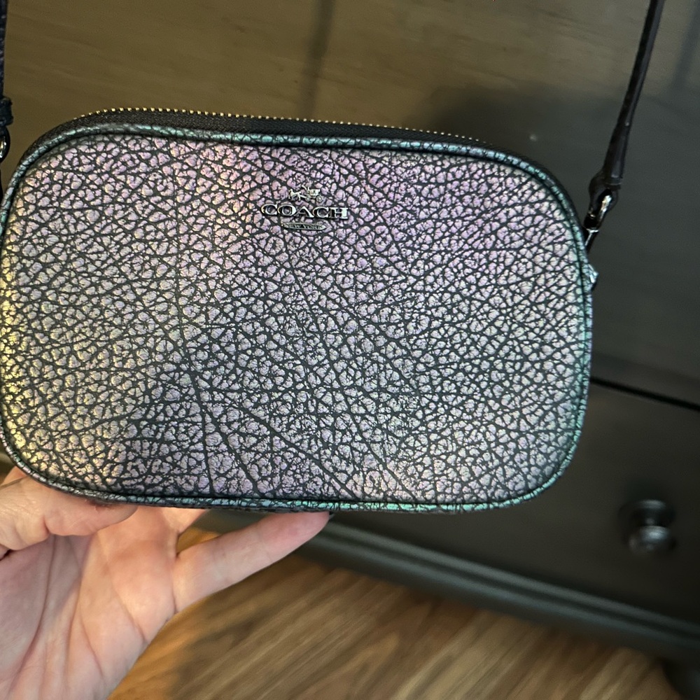 Coach Purple Iridescent oil slick metallic hologram Crossbody Bag